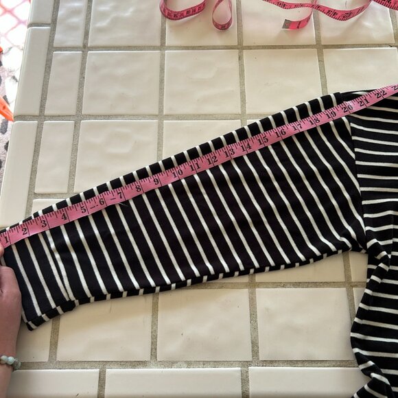 Plus Size Time and Tru Black & White Striped Cowl Neck Sweater (XXL / 22W) - Picture 10 of 10